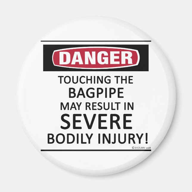Danger Bagpipe Magnet (Front)
