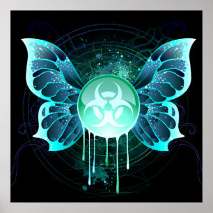 Danger Biohazard Butterfly Hazard Warning Poster