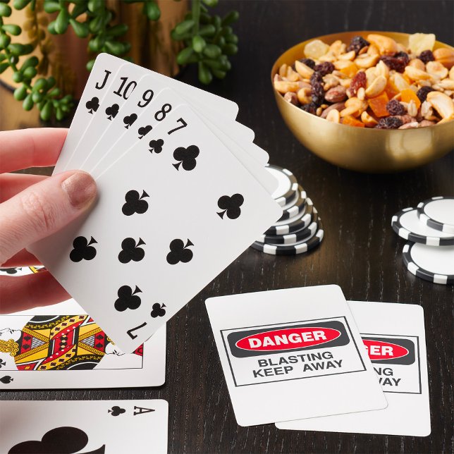 Danger Blasting Keep Away Warning Sign Poker Cards (Creator Uploaded)