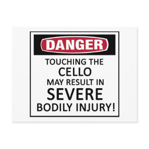 Danger Cello Postcard