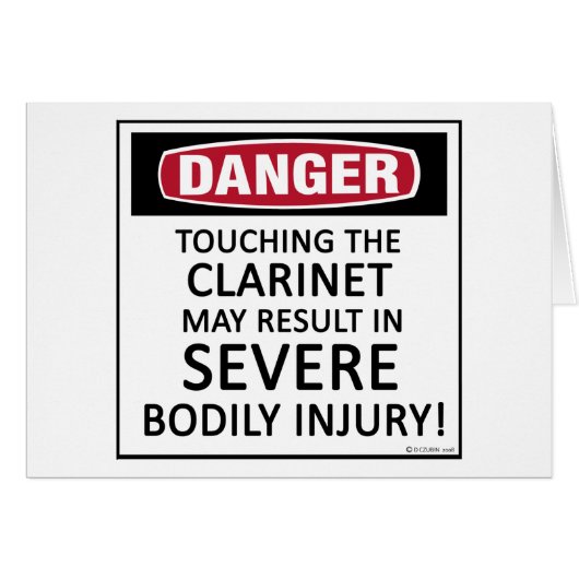 Danger Clarinet Cards (Front Horizontal)