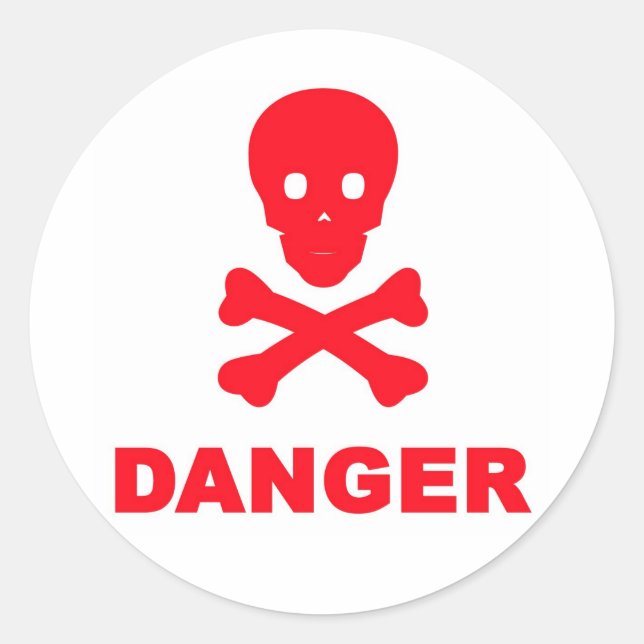 Danger Classic Round Sticker (Front)