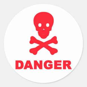 Danger Classic Round Sticker