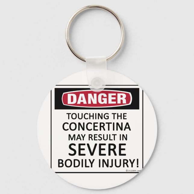 Danger Concertina Keychain (Front)