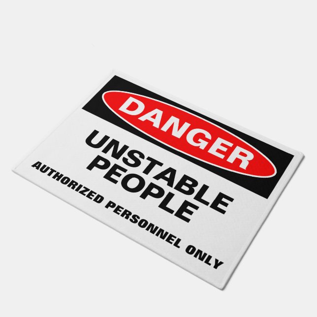 DANGER Customizable Doormat (Angled)
