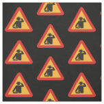 Danger, DJs at Work Pattern Fabric