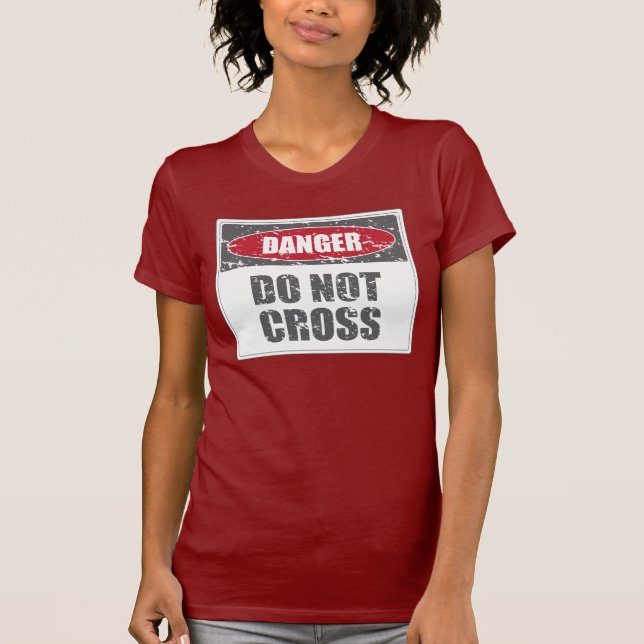 Danger - Do not cross -Grey T-Shirt (Front)