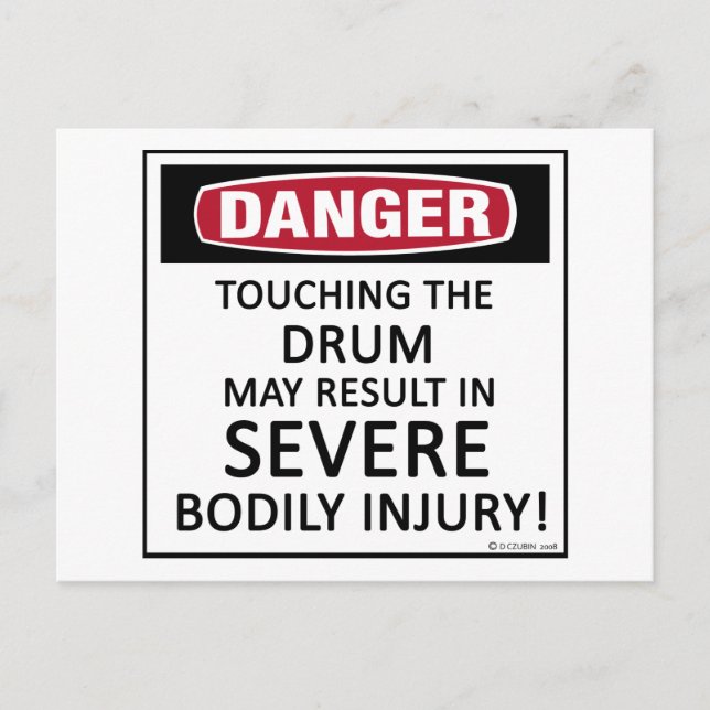 Danger Drum Postcard (Front)