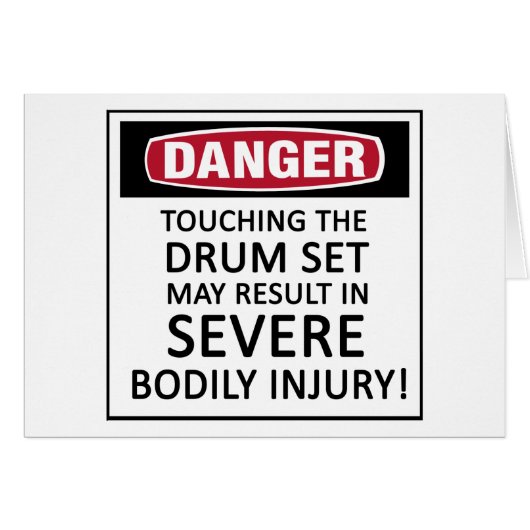 Danger Drum Set Cards (Front Horizontal)