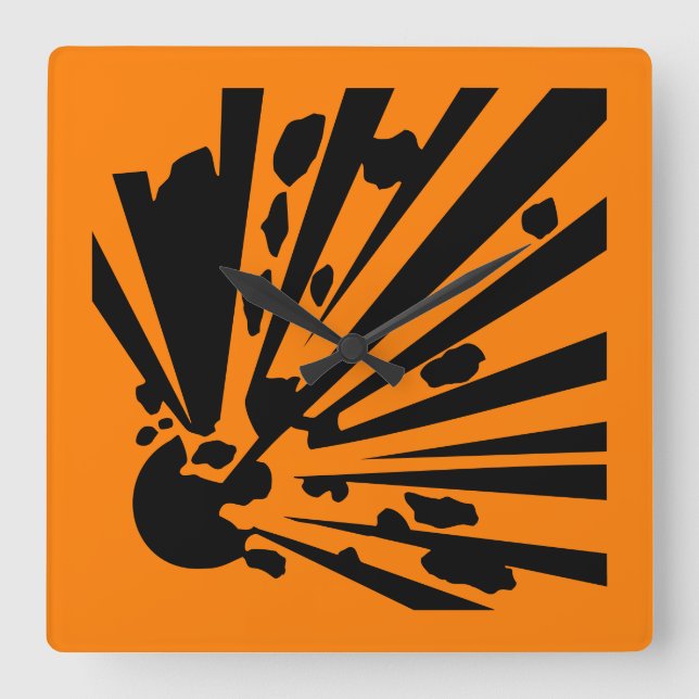 Danger - explosive danger warning sign Warning Square Wall Clock (Front)