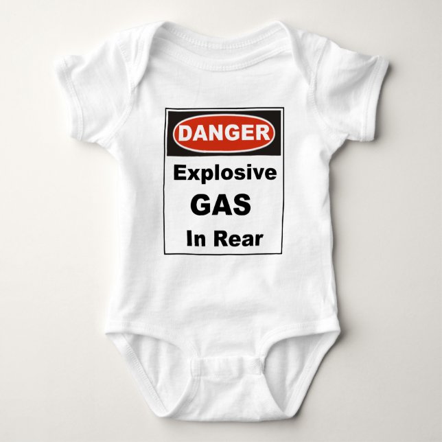 Danger Explosive Gas In Rear Baby Bodysuit (Front)