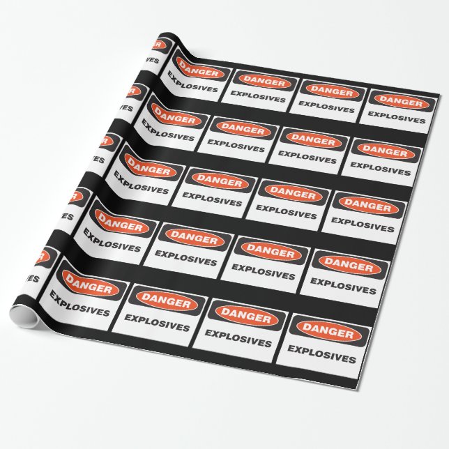 Danger: Explosives Wrapping Paper (Unrolled)
