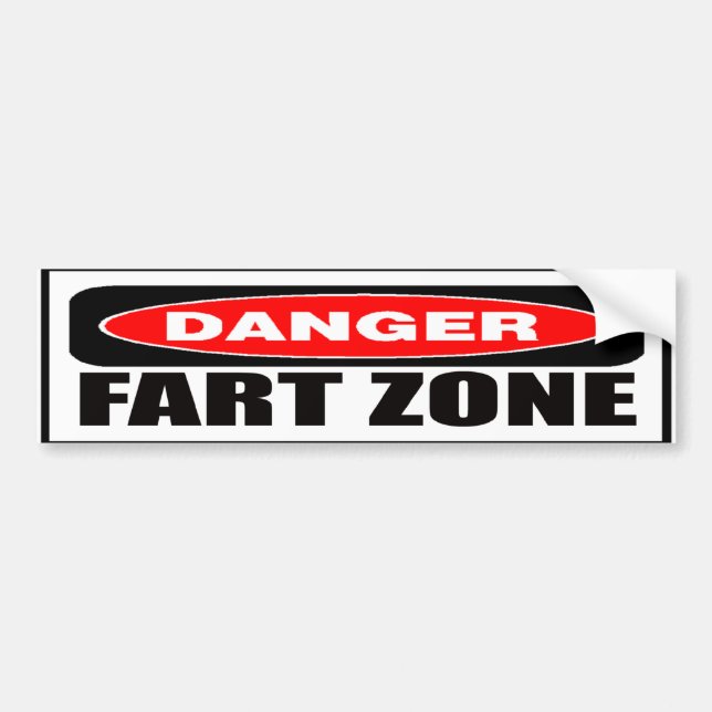 Danger Fart Zone Bumper Sticker (Front)