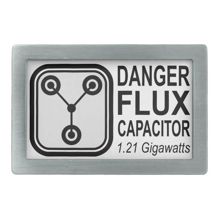 Danger FLUX Capacitor 1.21 Gigawatts Belt Buckle Zazzle