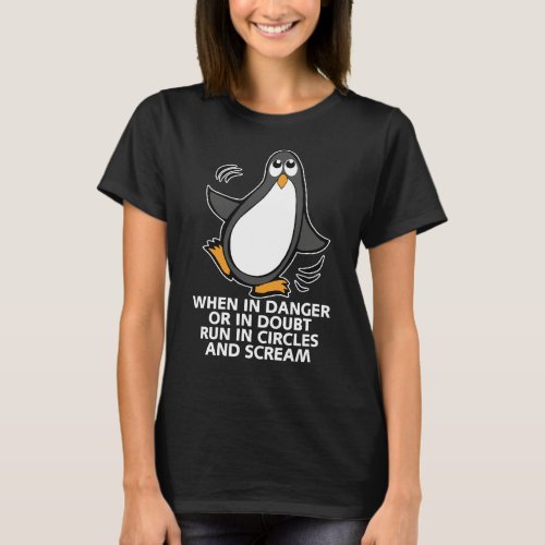 Danger Funny Penguin Graphic Cartoon T_Shirt