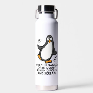 Danger Funny Penguin Water Bottle