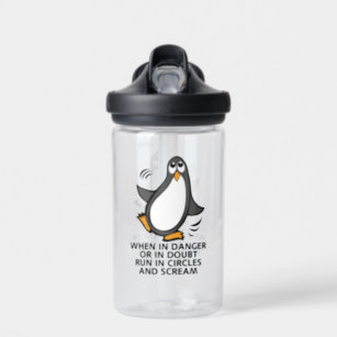 Danger Funny Penguin Water Bottle