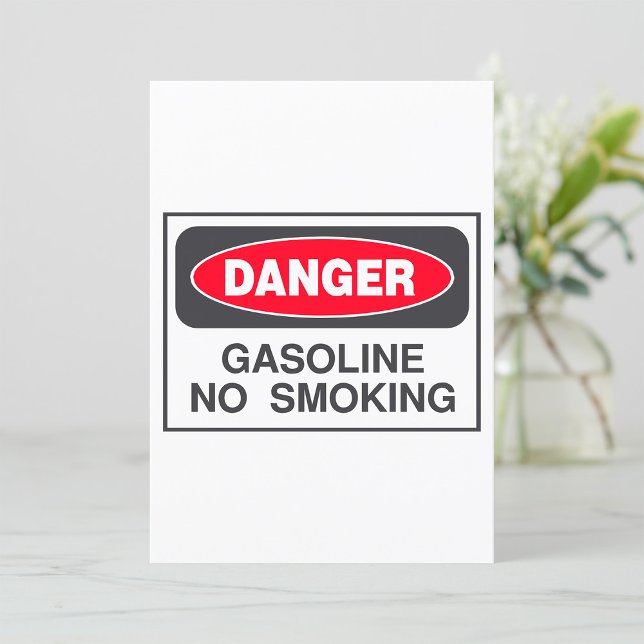 Danger Gasoline No Smoking Sign Invitation (Creator Uploaded)