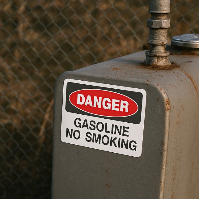 Danger Gasoline No Smoking Sign Square Sticker (Creator Uploaded)