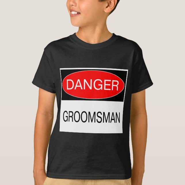 Danger - Groomsman Funny Wedding T-Shirt Mug Hat (Front)
