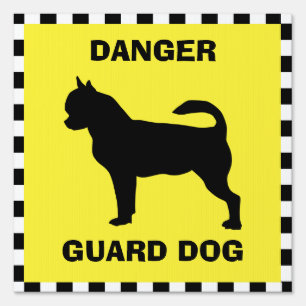 Danger Guard Dog Sign