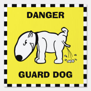Danger Guard Dog Sign