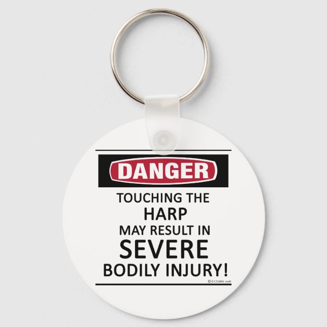 Danger Harp Keychain (Front)