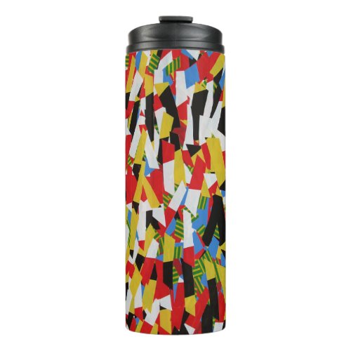 Danger Hazard Warning Abstract Optical Collage Thermal Tumbler