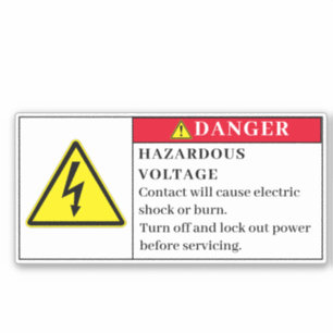 Danger Hazardous Voltage Label Er23