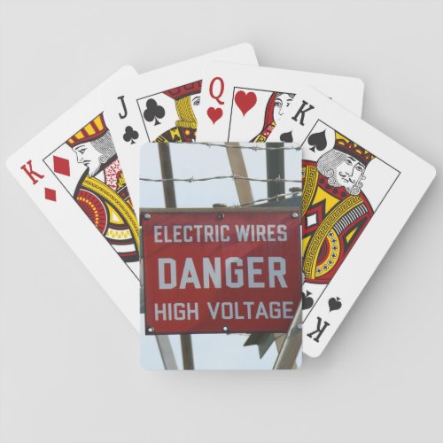Danger High Voltage Electric Wires Playing Cards