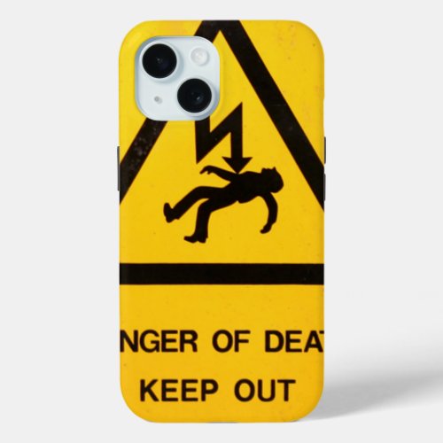 DANGER _ High Voltage Sign iPhone 15 Case