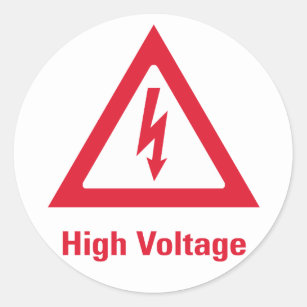 Danger High Voltage Symbol Classic Round Sticker