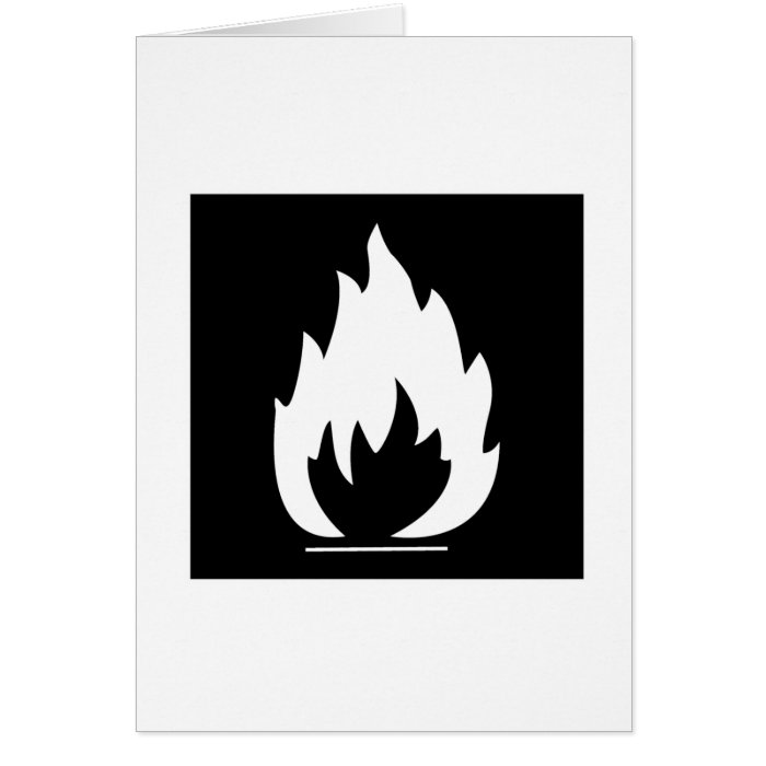 Danger Highly Flammable Warning Sign Chemical Burn Card