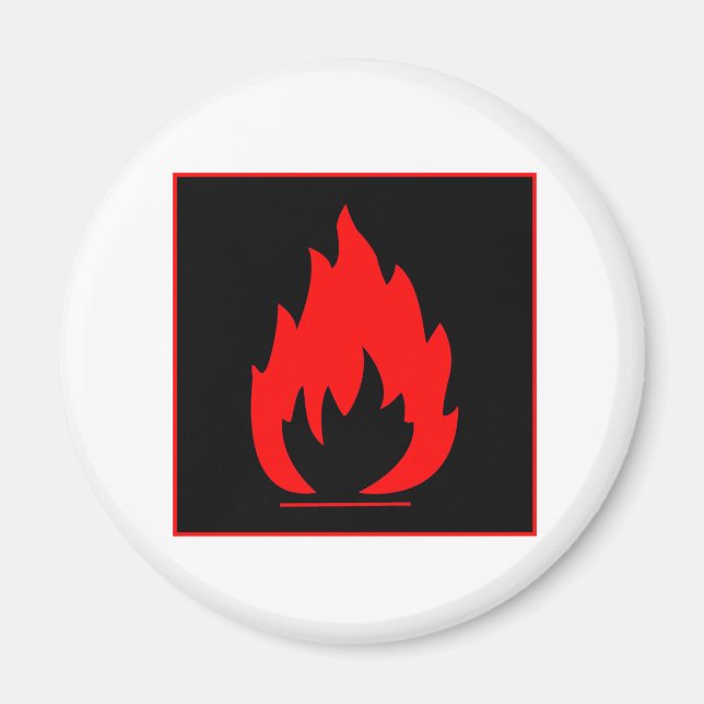 Danger Highly Flammable Warning Sign Chemical Burn Magnet (Front)