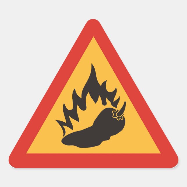 Danger hot chili pepper triangle sticker (Front)