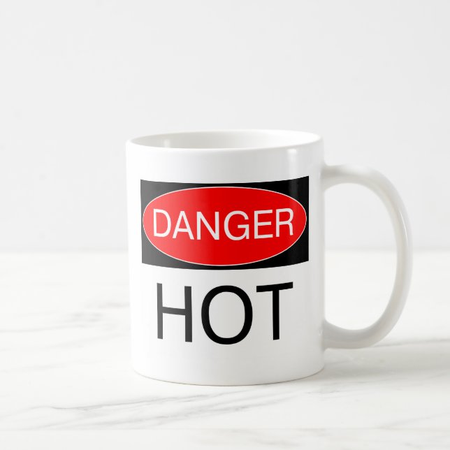 Danger - Hot Funny Caution T-Shirt Bag Tie Apron Coffee Mug (Right)