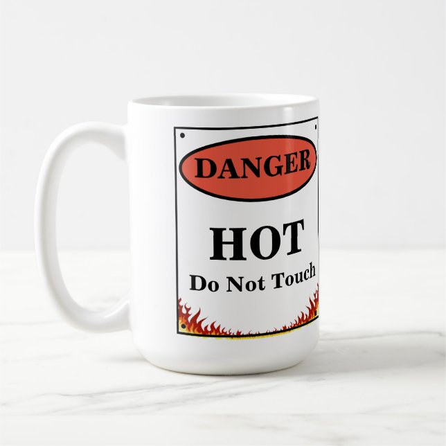 Danger Hot Sign Coffee Mug (Left)