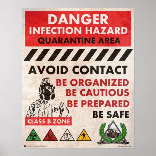 Danger Infection Hazard Area Poster
