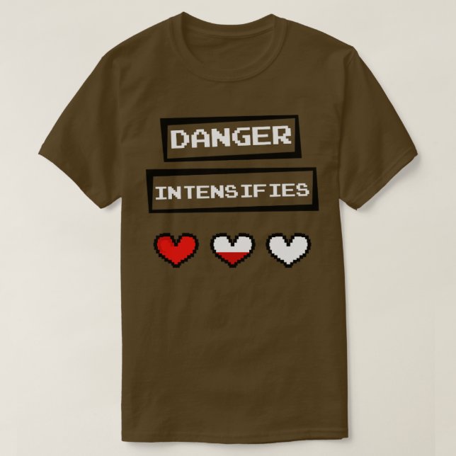 Danger Intensifies Video Game Hearts T-Shirt (Design Front)