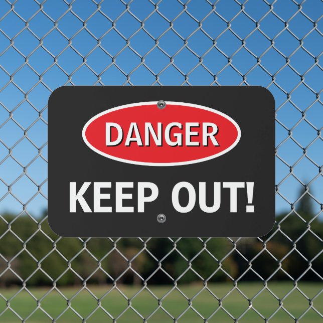 Danger Keep Out Construction Electrical Warning Metal Sign (In Situ(Fence))