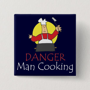 Danger Man Cooking Pinback Button