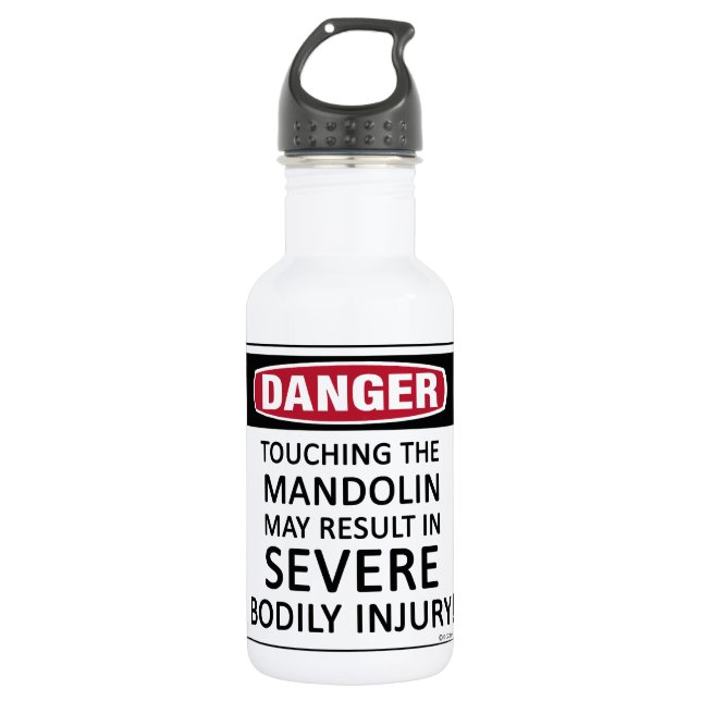 Danger Mandolin Water Bottle (Front)