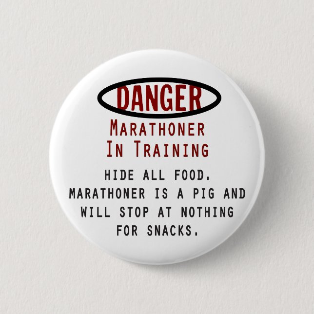 Danger Marathoner Pinback Button (Front)