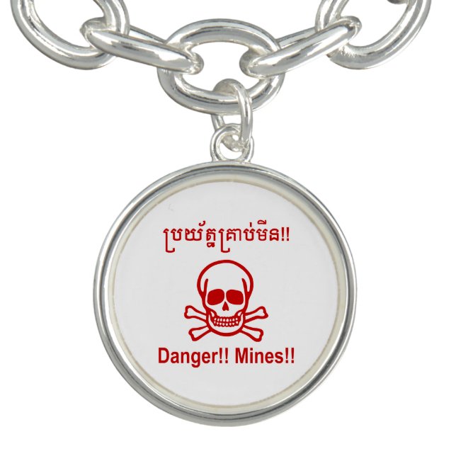 Danger!! Mines!! ☠ Cambodian Khmer Sign ☠ Bracelet (Design)