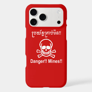 Danger!! Mines!! ☠ Cambodian Khmer Sign ☠ iPhone 17 Pro Max Case