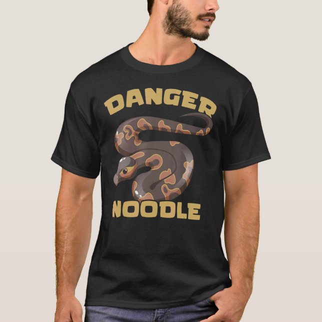 Danger Noodle Ball Python Snake  Reptile Serpent T-Shirt (Front)
