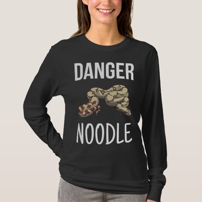 Danger Noodle  Herpetologist Ophidian Snake T-Shirt (Front)
