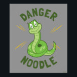 Danger Noodle Poster<br><div class="desc">"Danger Noodle" snake graphic designed by bCreative shows a smiling green snake! This makes a great gift for family, friends, or a treat for yourself! This funny graphic is a great addition to anyone's style. bCreative is a leading creator and licensor of original, trendy designs and properties. ©LCT Creative. License...</div>