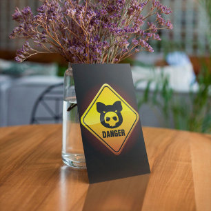 Danger Pig Warning Sign Invitation