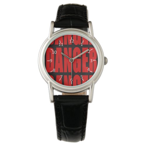 Danger Red and Black Designer Wristwatch
